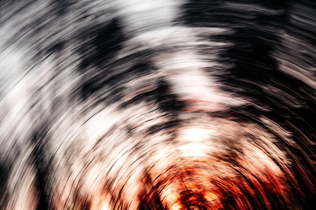 Genital pain, illustrated by dynamic abstract image depicting swirling lines with fiery red and black textures creating a vortex effect.